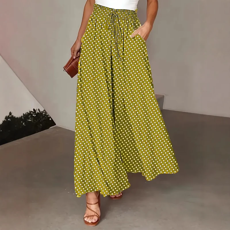 Damen Weit geschnittene Sommerhose mit Punkte-Design Drune