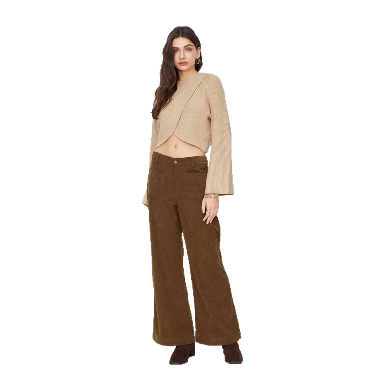 Damen Weit geschnittene Cordhose Drune