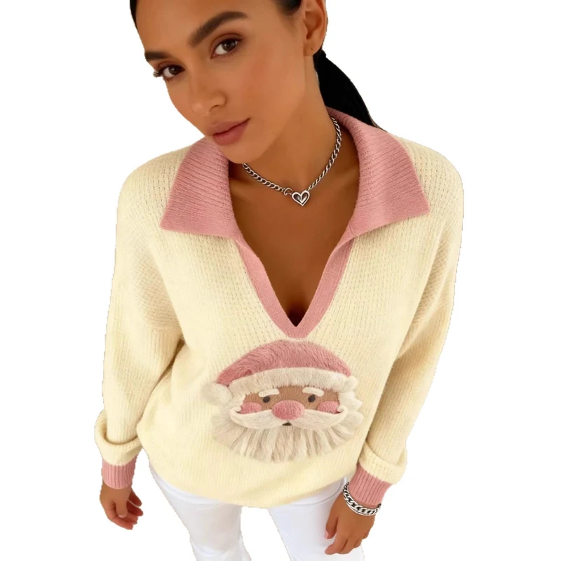 Damen Verspielter Pullover mit Weihnachtsmotiv Drune