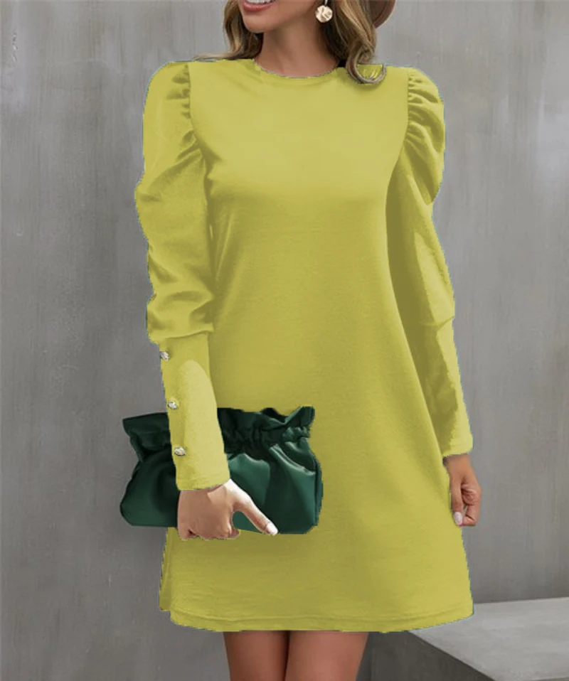 Damen Verspielt geschnittenes Langarmkleid Drune