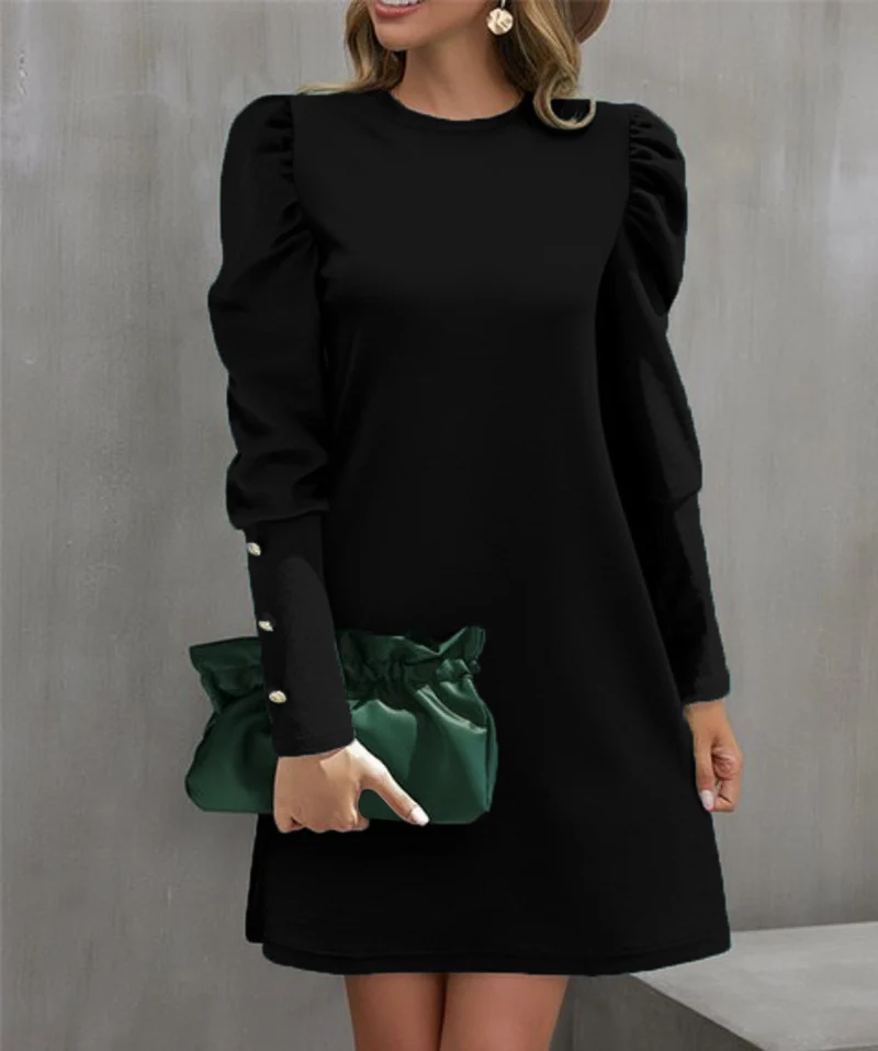 Damen Verspielt geschnittenes Langarmkleid Drune