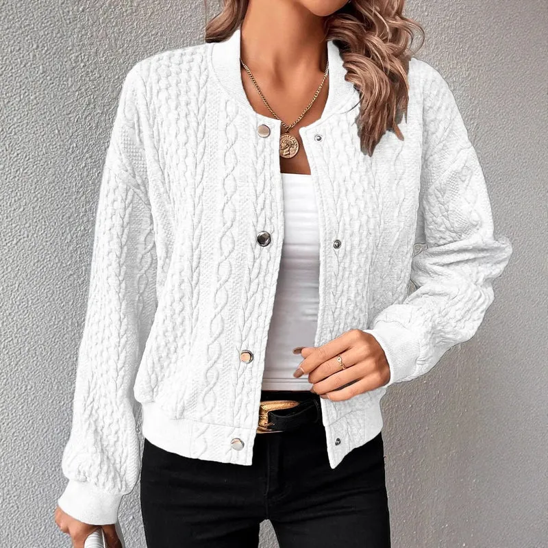 Damen Trendige Strickjacke mit Kabelmuster Drune
