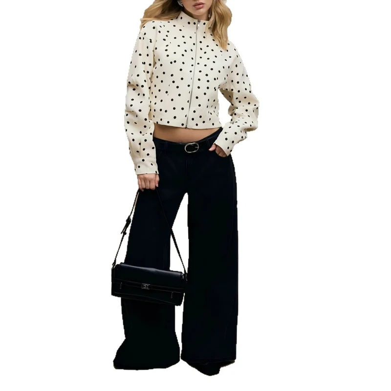 Damen Trendige Jacke mit gelegtem Kragen Drune