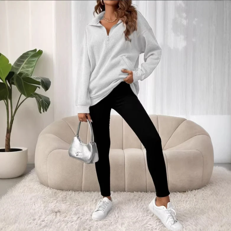 Damen Stylischer Pufferpullover mit Stehkragen Drune
