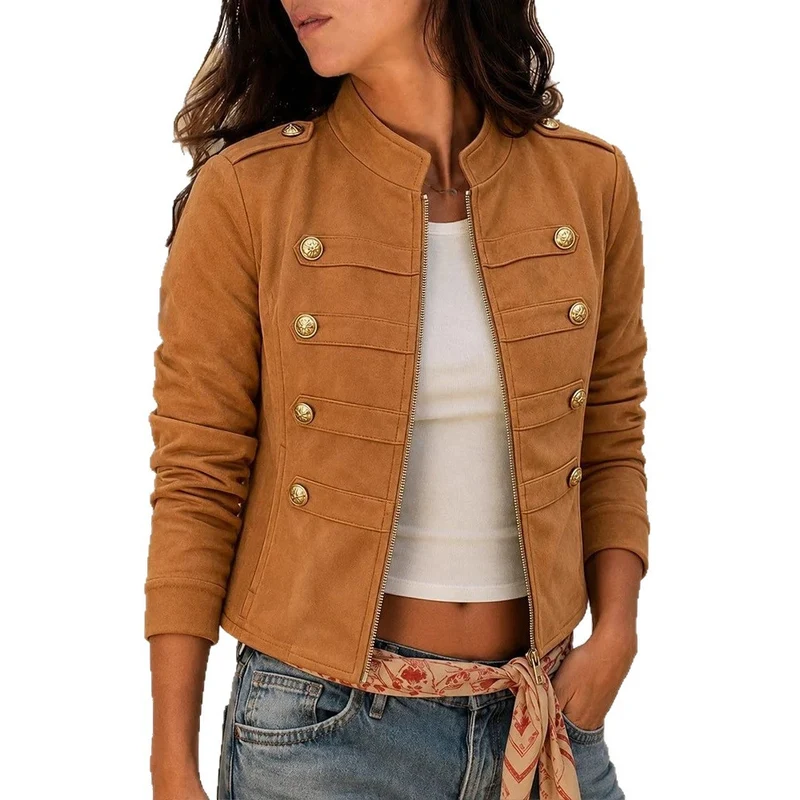 Damen Stylische Jacke im Militärstil Drune