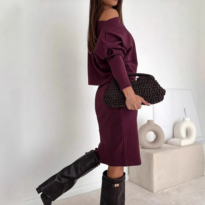 Damen Stilvolles Strickset Drune