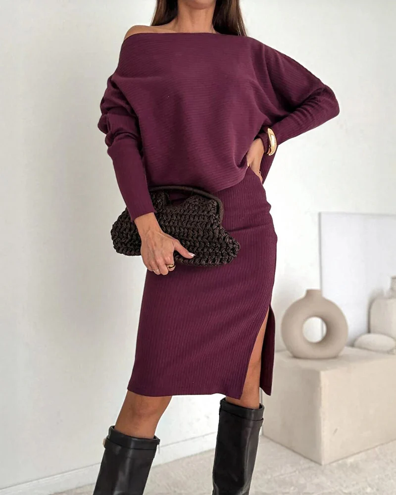 Damen Stilvolles Strickset Drune