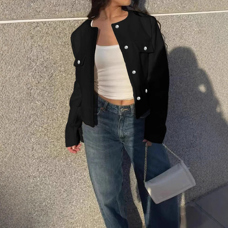 Damen Stilvolle und lässige Kurzjacke Drune