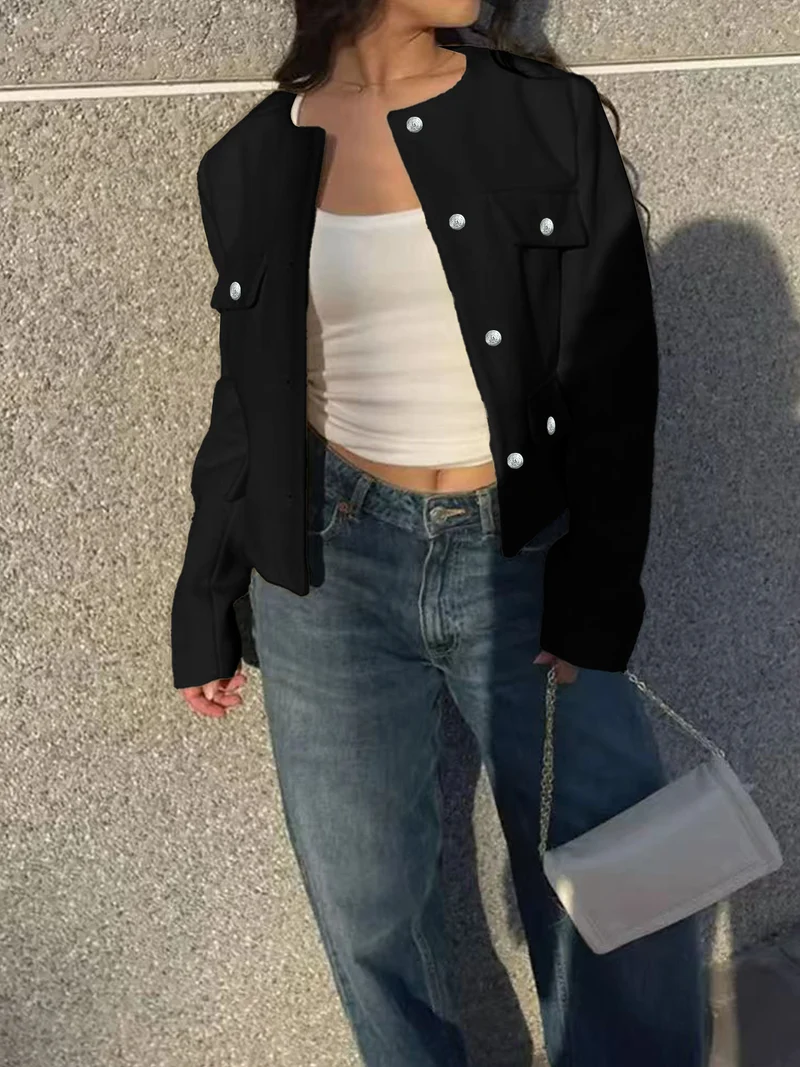 Damen Stilvolle und lässige Kurzjacke Drune