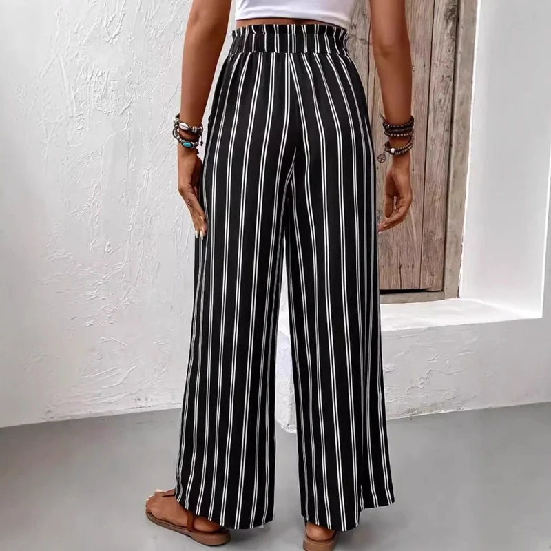 Damen Stilvolle Hochbund Palazzo-Hose Drune