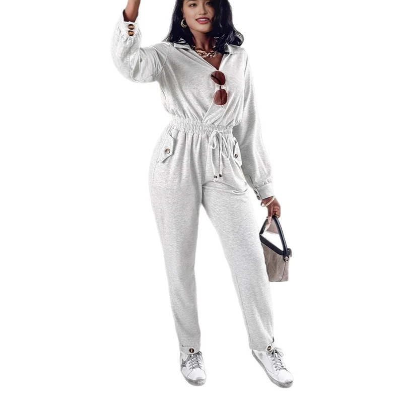 Damen Relaxed-fit Jumpsuit mit Bindegürtel Drune