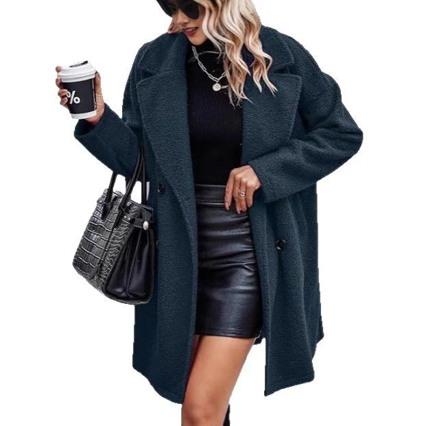 Damen Oversized Wollmantel Drune