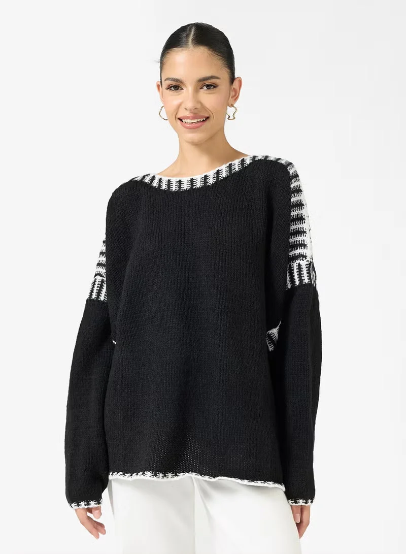 Damen Oversized Strickpullover Drune