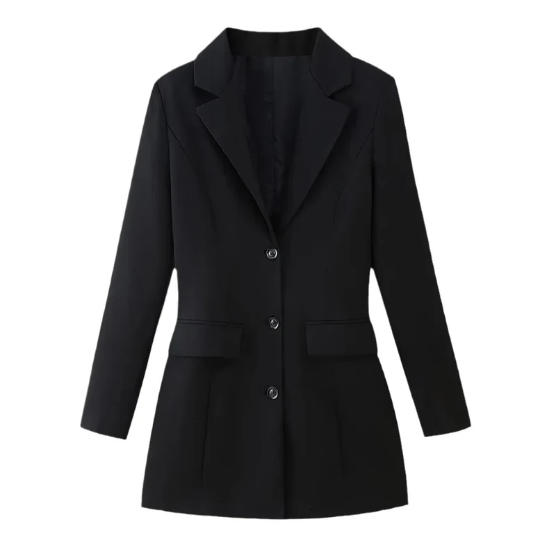 Damen 400+ figurschmeichelnder Longblazer mit strukturierter Rückennaht, Pattentaschen und Stretchfutter Drune