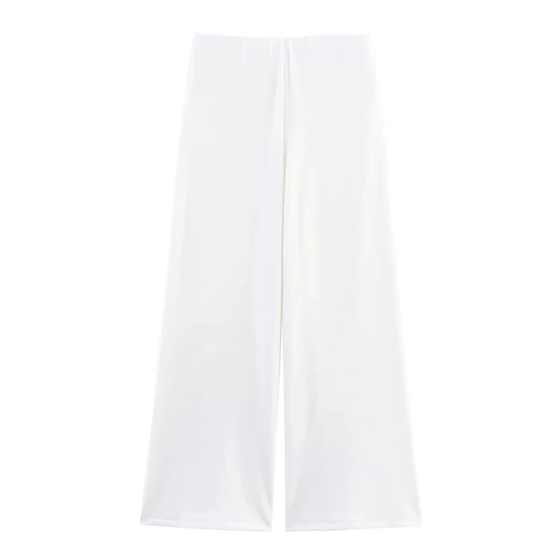 Damen 40+ weite Strickpalazzo‑Hose mit hoher Bundpassform und elastichem Komfortbund Drune