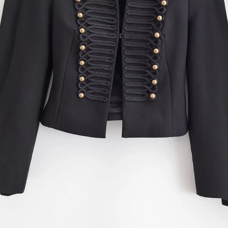 Damen 40+ taillierter Militärblazer mit Kordel- und Zierknopfdetails Drune