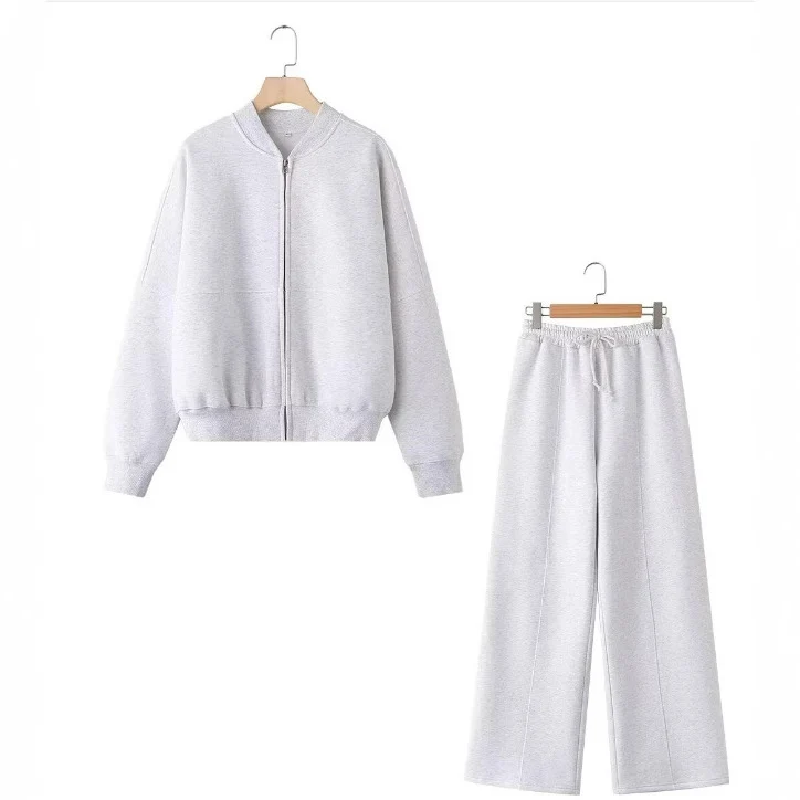 Damen 300+ minimalistische Oversize‑Bomberjacke mit durchgehendem Reißverschluss und gerippten Bündchen Drune