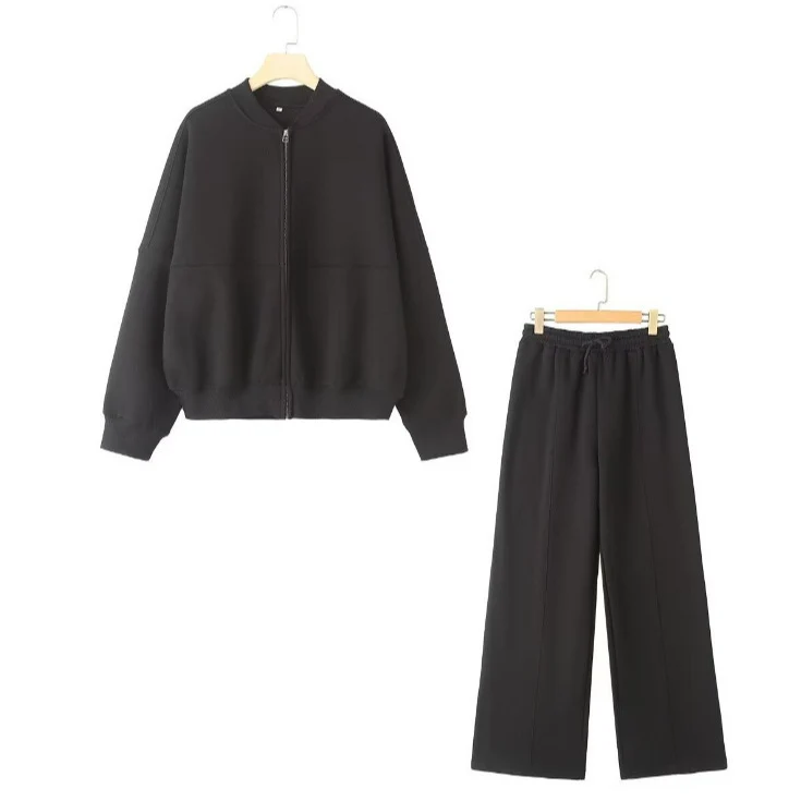 Damen 300+ minimalistische Oversize‑Bomberjacke mit durchgehendem Reißverschluss und gerippten Bündchen Drune
