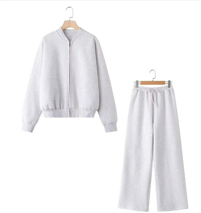 Damen 300+ minimalistische Oversize‑Bomberjacke mit durchgehendem Reißverschluss und gerippten Bündchen Drune