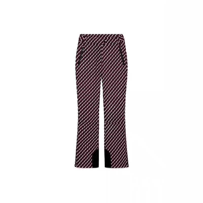 Damen 30+ taillierte Bootcut‑Skihose mit Allover‑Print, Reißverschlusstaschen und verstärktem Beinabschluss Drune