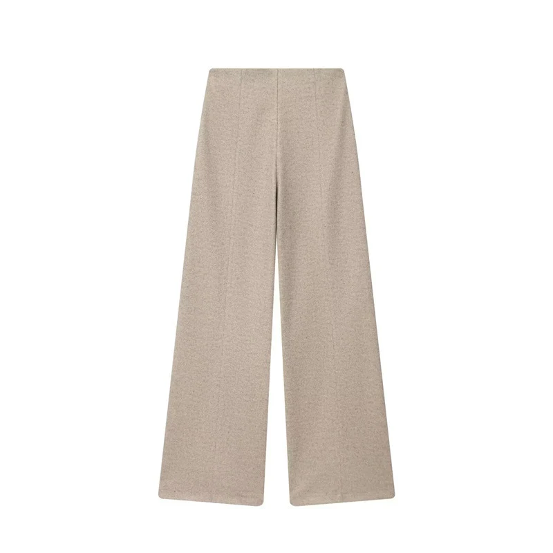 Damen 30+ Hochtaillierte weite Palazzo‑Hose aus Wollmix mit Bügelfalte Drune