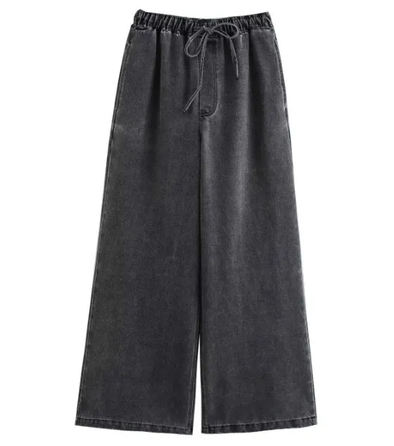 Damen 200+ Oversize Denim‑Hemdbluse mit V‑Ausschnitt und Brusttasche Drune