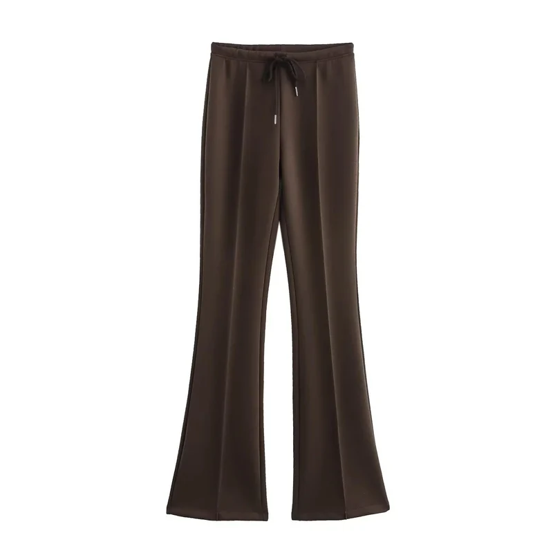 Damen 20+ zweiteiliges Joggingset mit Kapuzen‑Cropped‑Zipjacke und ausgestellter High‑Waist‑Palazzohose Drune