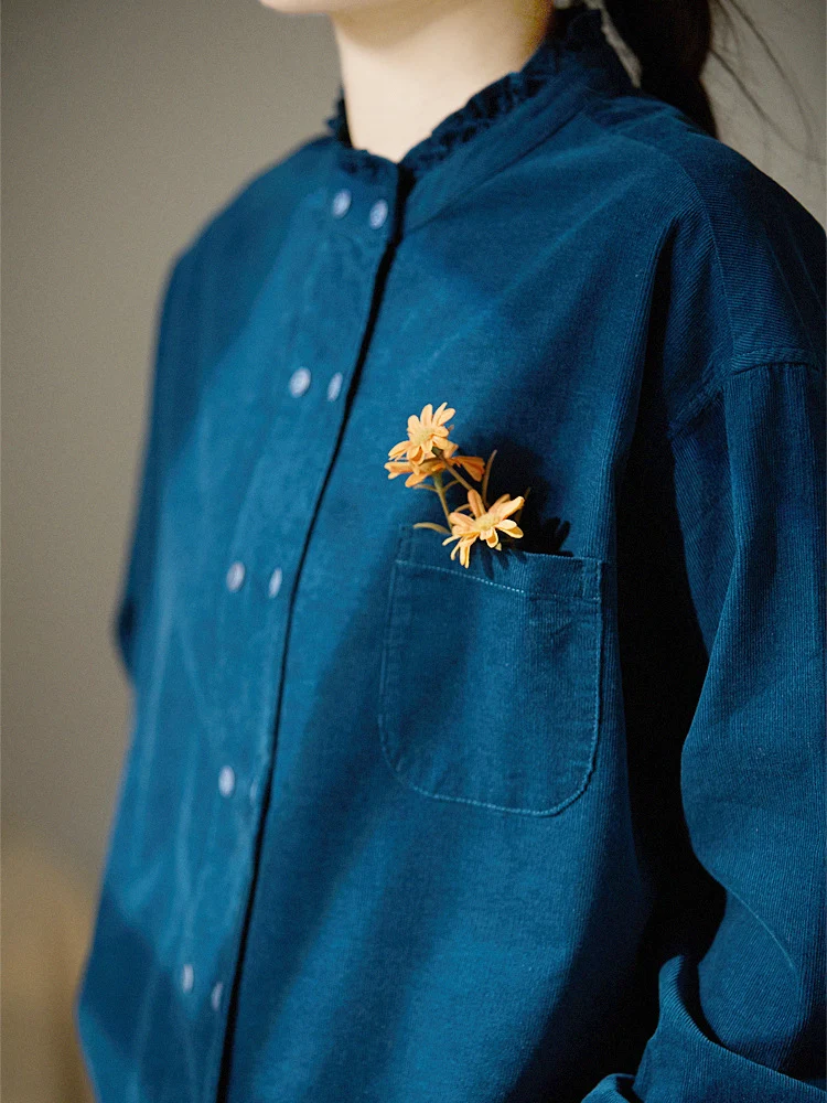 Damen Lässige Bluse mit Rüschensaum Drune