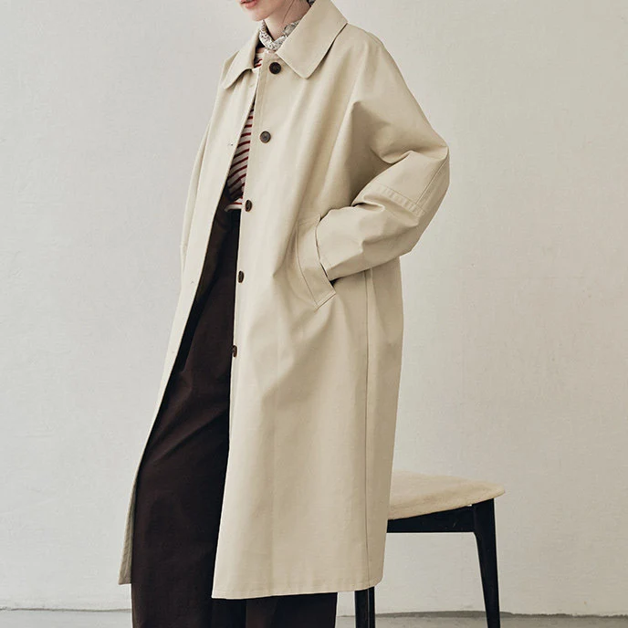 Damen Lange Trenchcoat Drune