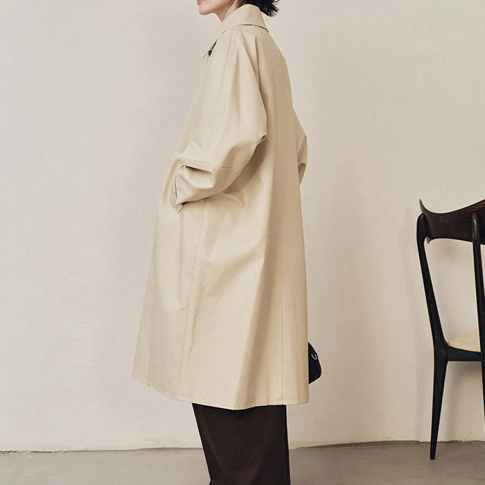 Damen Lange Trenchcoat Drune