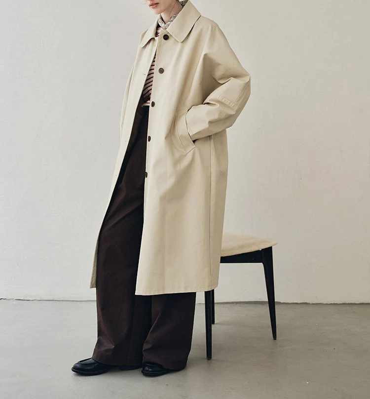 Damen Lange Trenchcoat Drune