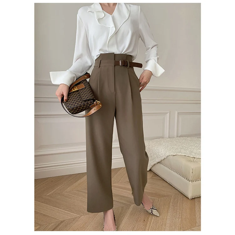 Damen Hochtaillierte Dress Pant Drune