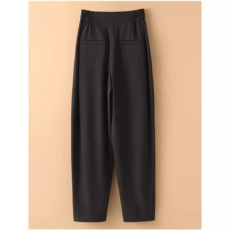 Damen Hoch taillierte, bequeme Stoffhose Drune