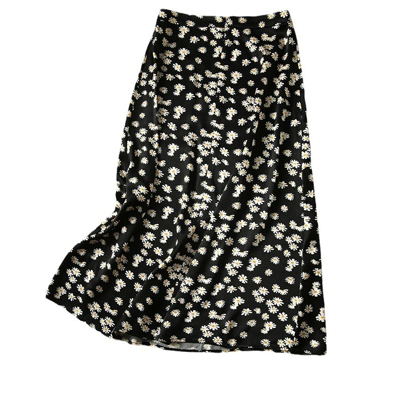 Damen Fließender Midirock mit floralen Mustern Drune