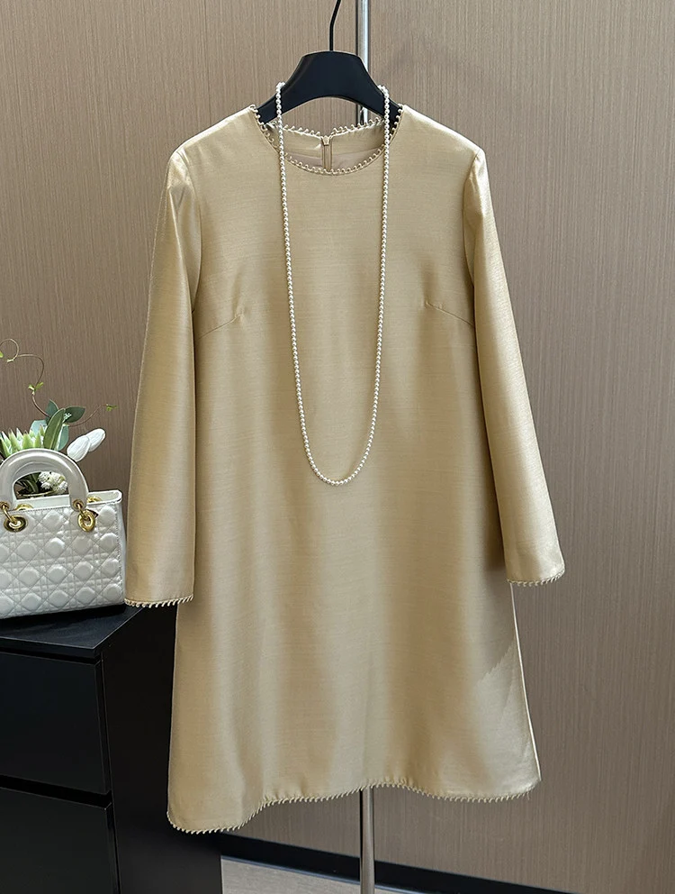 Damen Elegantes Drape Kleid Drune