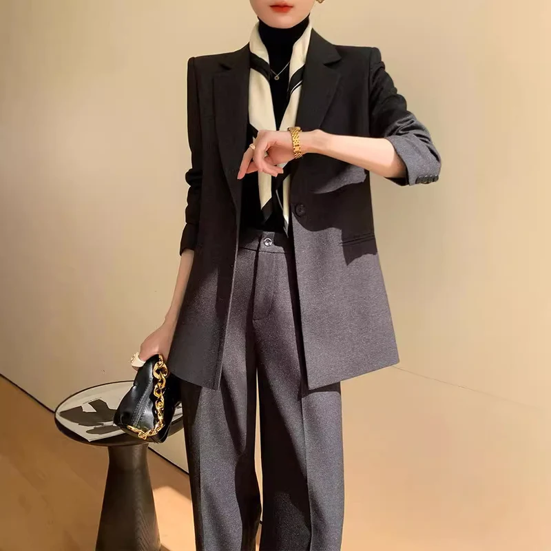 Damen Elegantes Blazer Set mit Taillengürtel Drune