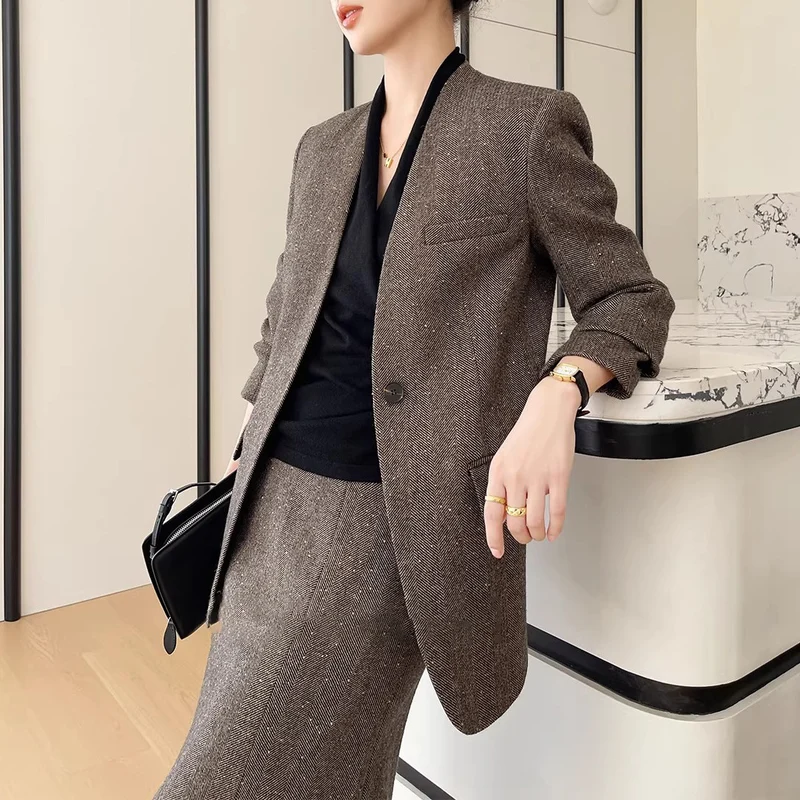 Damen Eleganter Zweiteiler mit schickem Schnitt Drune
