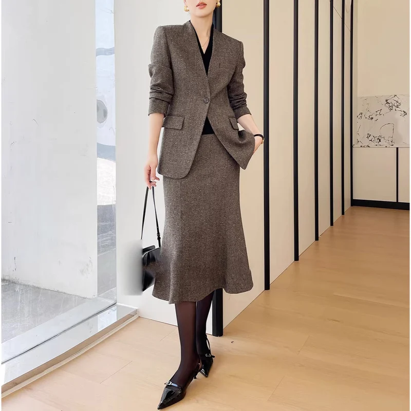 Damen Eleganter Zweiteiler mit schickem Schnitt Drune