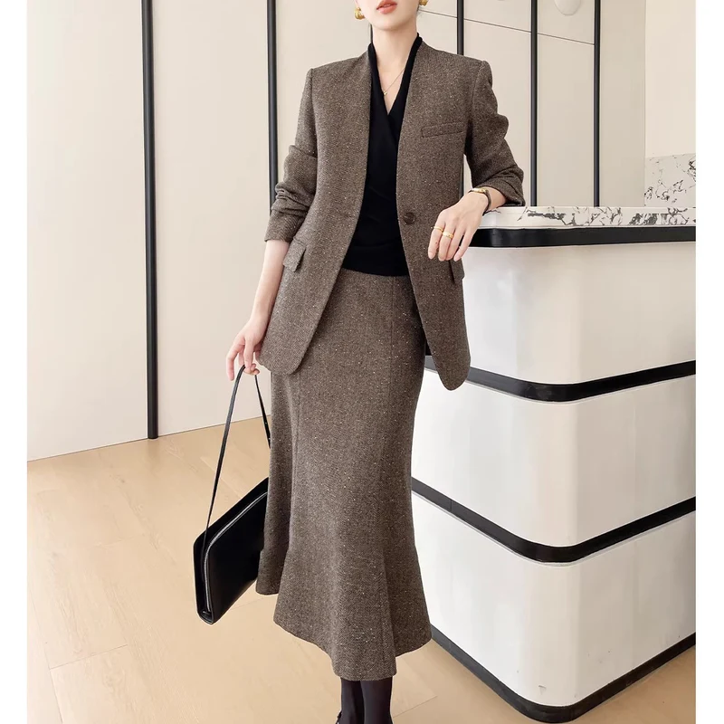 Damen Eleganter Zweiteiler mit schickem Schnitt Drune