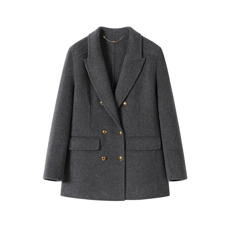 Damen Eleganter Wollmantel Drune