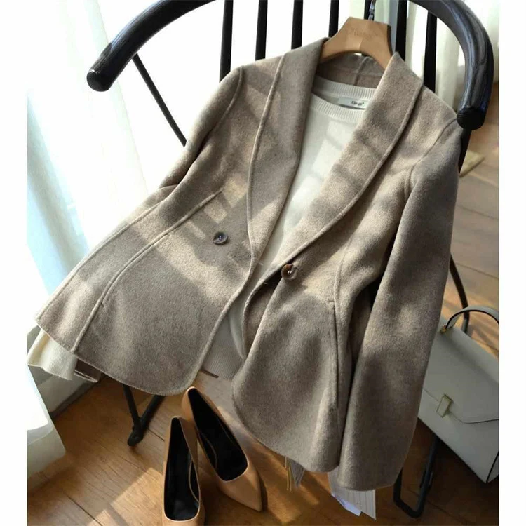 Damen Eleganter Wolle Blazer Drune