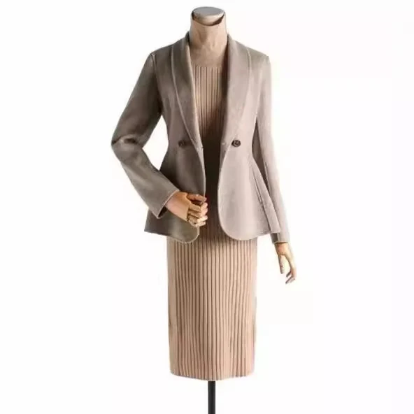 Damen Eleganter Wolle Blazer Drune