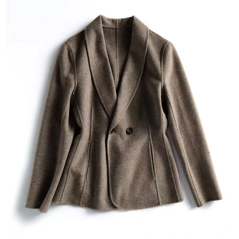 Damen Eleganter Wolle Blazer Drune