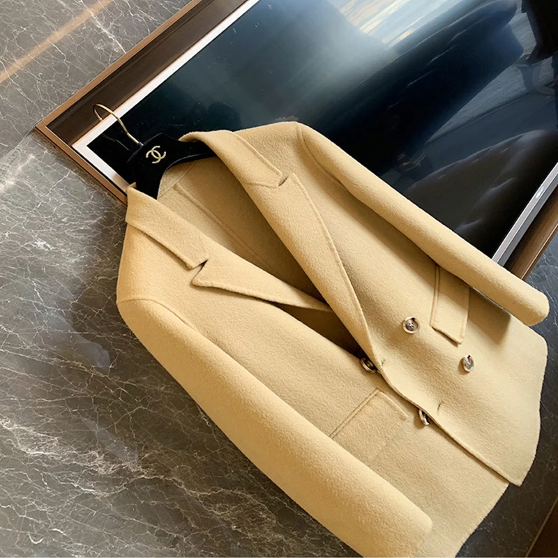 Damen Eleganter Wollblazer mit doppelter Knopfleiste Drune