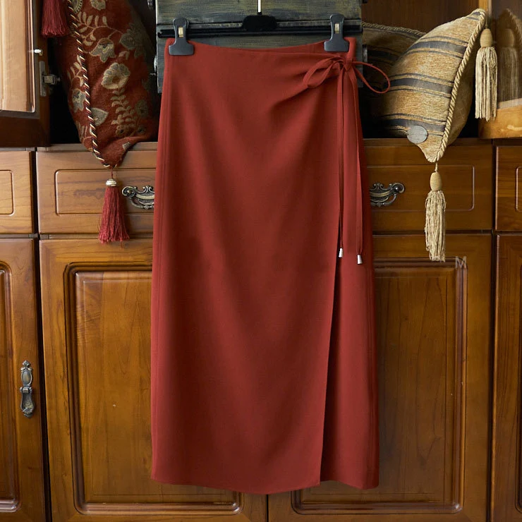 Damen Eleganter Wickelrock aus hochwertigem Stoff Drune