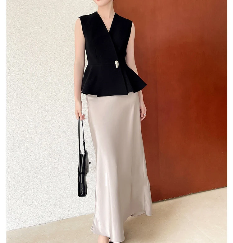 Damen Eleganter Wickelblazer mit Peplum-Design Drune