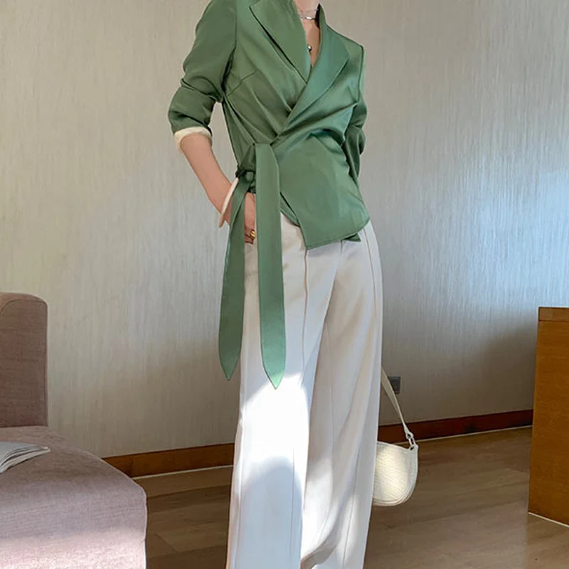 Damen eleganter Wickelblazer Drune
