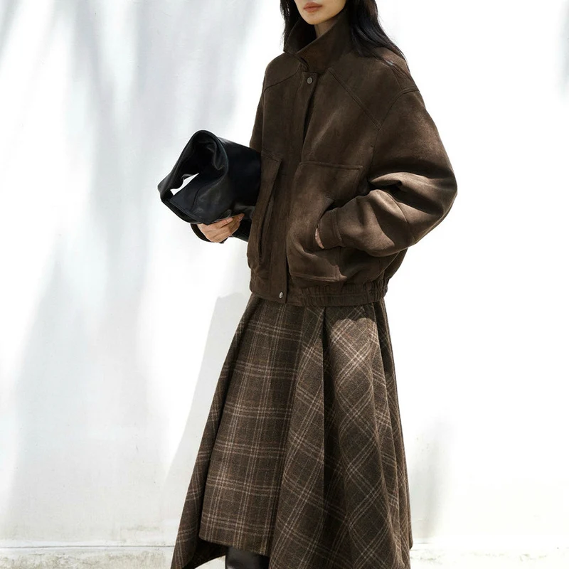 Damen Modische Oversized-Jacke Drune