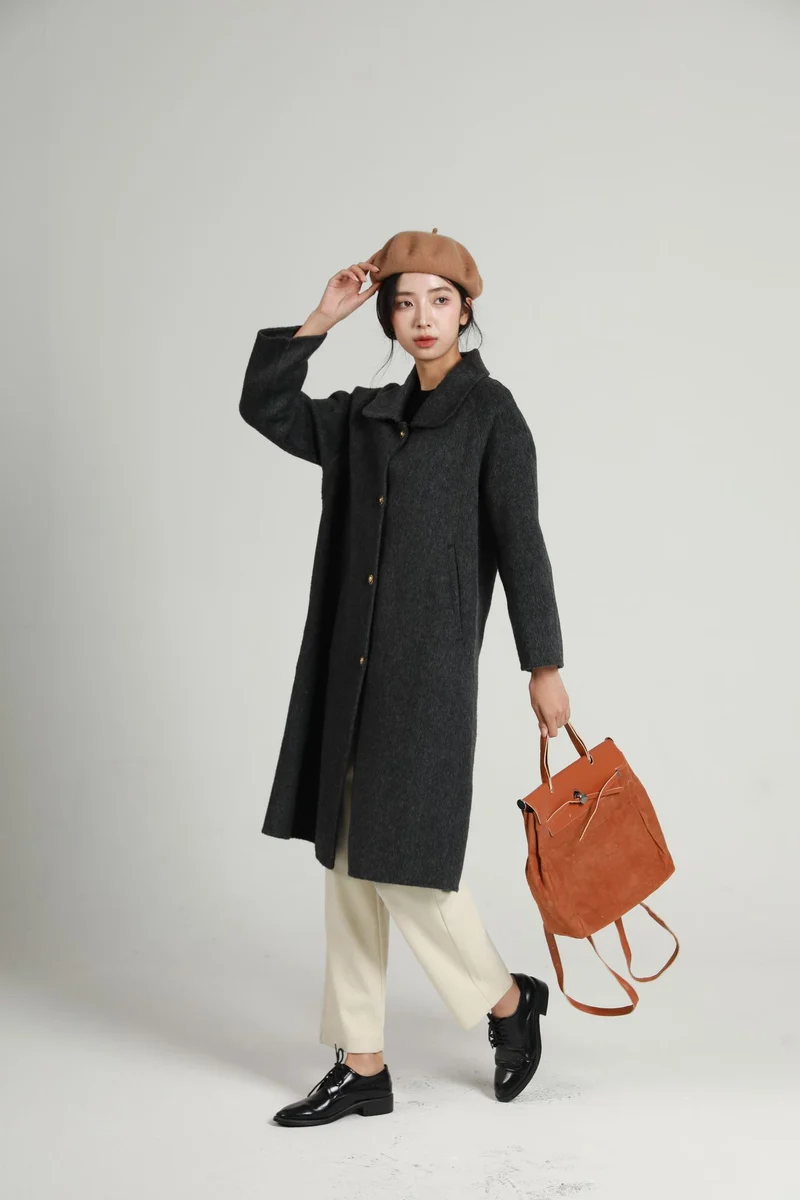 Damen Modische Kurzjacke mit Knopfleiste Drune