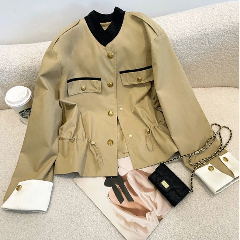 Damen Modische Jacke mit verschließbarer Front Drune